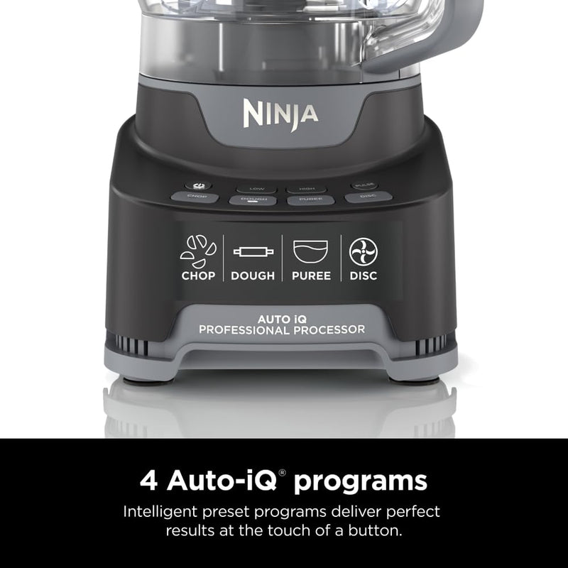 Ninja NF701 Professional XL Food Processor, 1200 Peak-Watts, 4-in-1, Chopping, Slicing/Shredding, Purees, Dough, 12-Cup Processor Bowl, 2 Blades & 2 Discs, Feed Chute/Pusher,Silver
