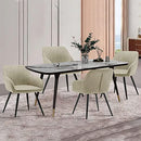 annjoe Faux Leather Accent Arm Chairs for Living Room Leisures/ Upholstered Chair with Metal Legs Set of 2 for Home Kitchen Office Bistro Cafe, Brown