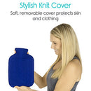 Arctic Flex Hot Water Bottle (XL 2 Liter) - Heat Up Rubber Cold Pack - Cramp Compress with Cover - Portable, Reusable, Reheatable and Transparent Ice Bag - Therapy Heating Pad - Warming Pain Relief