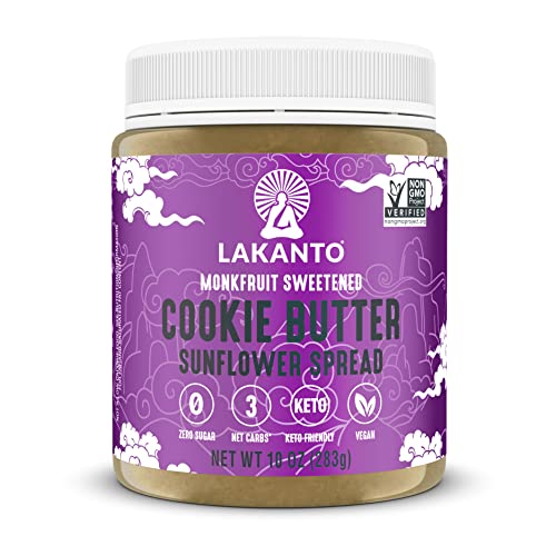 Lakanto Sugar Free Chocolate Sunflower Spread - Monk Fruit Sweetener, Keto Diet Friendly, Vegan, Dutch Cocoa, Chocolate Spread Use for Breakfast, Desserts, Snacks, and More (10 oz)