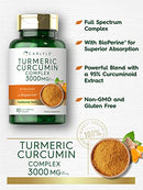 Carlyle Turmeric Curcumin with Bioperine | 3000 mg | 90 Powder Capsules | Joint Support Complex with Black Pepper | Non-GMO, Gluten Free Supplement