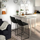 Waleaf Dining Chairs,Faux Leather Dining Chairs Set of 2,18 Inch Kitchen Dining Room Chairs with Backrest and Metal Leg,Mid Century Modern Armless Chair,Upholstered Seat