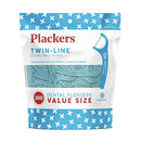 Plackers Twin-Line Dental Flossers, Advanced Whitening and Dual Action Flossing System, Easy Storage, Super Tuffloss, 2X The Clean, Cool Mint Flavor