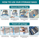 20 Pack Vacuum Storage Bags, Space Saver Bags (4 Jumbo/4 Large/4 Medium/4 Small/4 Roll) Compression for Comforters and Blankets, Sealer Clothes Storage, Hand Pump Included