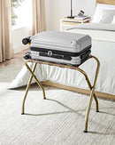 SONGMICS Luggage Rack, Pack of 2, Luggage Racks for Guest Room, Suitcase Stand, Steel Frame, Foldable, for Bedroom, Black URLR64B-2