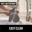 Gorilla Grip Heat and Slip Resistant Silicone Oven Mitts Set, Soft Cotton Lining, Waterproof, BPA-Free, Long Flexible Thick Gloves for Cooking, Kitchen Mitt Potholders, 12.5 in, Black