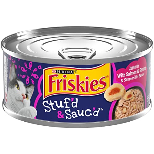 Purina Friskies Ocean Favorites Wet Cat Food Pate and Meaty Bits Variety Pack With Salmon and Tuna - (24) 5.5 oz. Cans