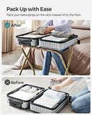 SONGMICS Luggage Rack, Pack of 2, Luggage Racks for Guest Room, Suitcase Stand, Steel Frame, Foldable, for Bedroom, Black URLR64B-2