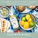 La Tourangelle, Expeller-Pressed Grapeseed Oil, High Heat Neutral Cooking Oil, Cast Iron Seasoning, Also Great for Skin, Hair, and DIY Beauty Recipes, 16.9 fl oz