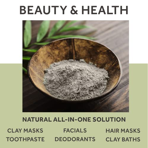 FOSSIL POWER CALCIUM BENTONITE CLAY 2lb - Natural Clay Powder for Cleansing- Best Hair and Facial Treatment for Radiant Skin