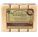A LA MAISON Lavender Flower Bar Soap - Triple French Milled Natural Moisturizing Hand Soap Bar (3 Bars of Soap, 8.8 oz)
