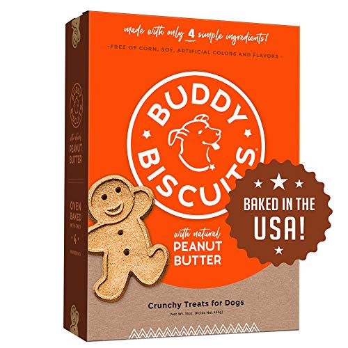 Buddy Biscuits Oven Baked Treats with Peanut Butter, Whole Grain - 16 oz. - Single Box (Shipping Only)