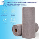 Reusable Paper Towels Washable Roll: 50Pack Paperless Paper Towels Tear Away 12x12In Eco Friendly Absorbent Cloth Paper Towels Reusable Washable for Kitchen Zero Waste (Gray)