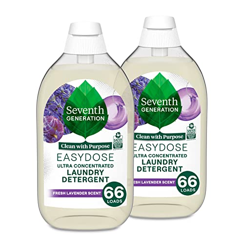 Seventh Generation EasyDose Laundry Detergent, Ultra Concentrated: 66 Loads, Free & Clear Designed for Sensitive Skin, 23.1 Fl Oz