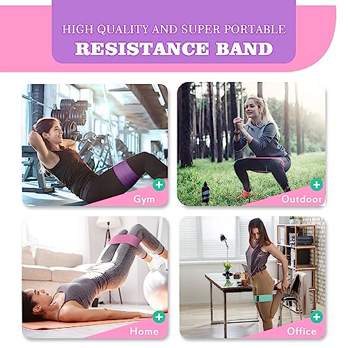 Fabric Resistance Bands for Working Out, 5 Levels Booty Bands for Women Men, Cloth Workout Bands Resistance Loop Exercise Bands for Legs Butt at Home Fitness, Yoga, Pilates