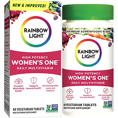 Rainbow Light Multivitamin for Women, Vitamin C, D & Zinc, Probiotics, Women’s One Multivitamin Provides High Potency Immune Support, Non-GMO, Vegetarian, 60 Tablets