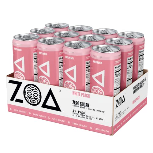 ZOA Zero Sugar Energy Drinks, Classic Variety Pack - Healthy Energy with B & C Vitamin, 120mg of Natural Caffeine - 12 Ounce (Pack of 12)
