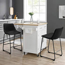 Waleaf Dining Chairs,Faux Leather Dining Chairs Set of 2,18 Inch Kitchen Dining Room Chairs with Backrest and Metal Leg,Mid Century Modern Armless Chair,Upholstered Seat