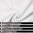 Hotel Style Cotton Shower Curtain with Snap-in Fabric Liner, Mesh Window Top, Honeycomb Waffle Weave Cotton Blend Fabric, Washable, White, 72x72 Inches