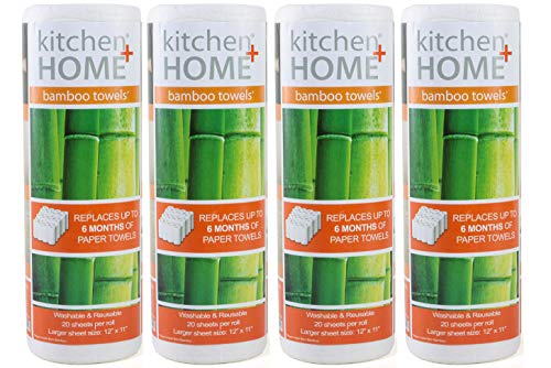 Kitchen + Home Bamboo Paper Towels – Heavy Duty Washable Reusable Rayon Towels - One roll replaces 6 months of towels! (2)