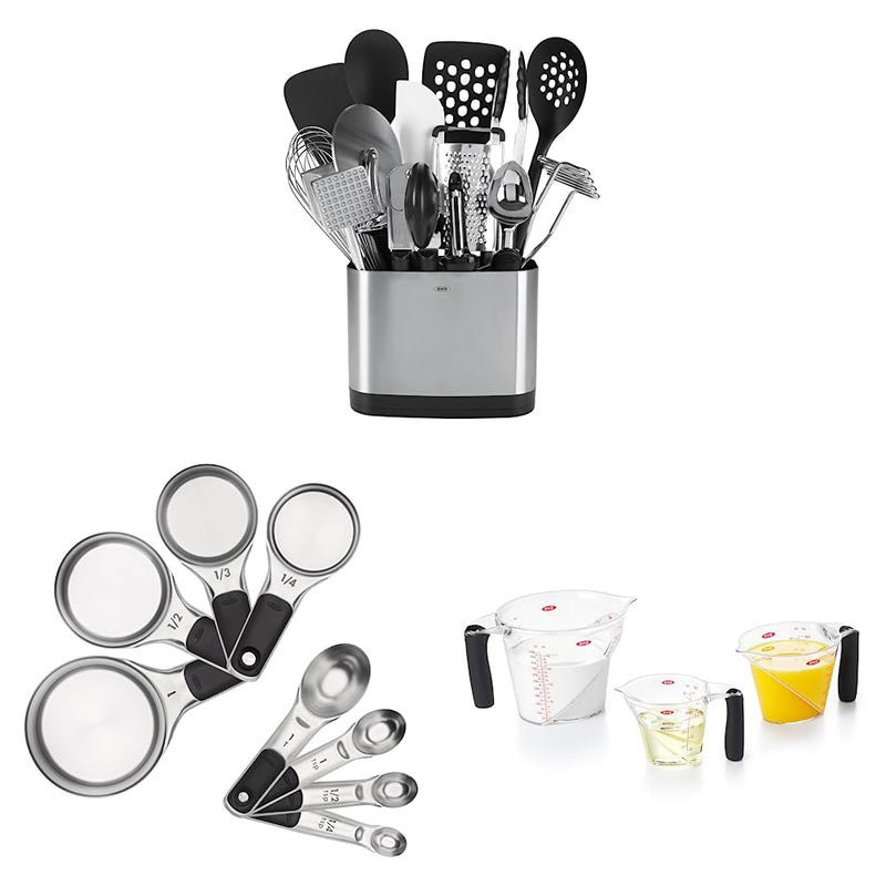 OXO Good Grips 15-Piece Everyday Kitchen Utensil Set, Silver