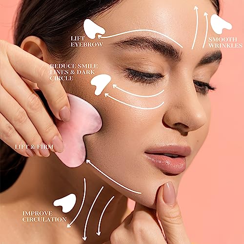 BAIMEI Stainless Steel Gua Sha Facial Tool for Self Care, Skin Care Tool for Face and Body Treatment, Relieve Tensions and Reduce Puffiness, Gift for Men Women