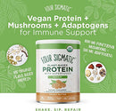 Four Sigmatic Organic Plant-Based Protein Powder Unflavored Protein with Lion’s Mane, Chaga, Cordyceps and More | Clean Vegan Protein Elevated for Brain Function and Immune Support | 16.9 oz