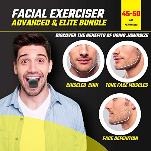 Jawzrsize Pop N Go and Custom Fit Jaw Enhancer Bundles- Jaw, Face, and Neck Exerciser and Toner
