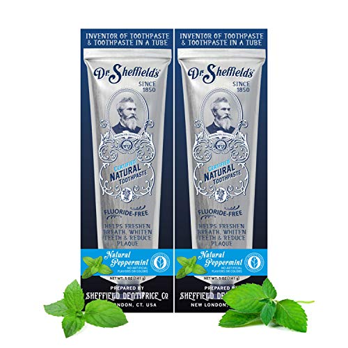 Dr. Sheffield’s Certified Natural Toothpaste (Extra-Whitening) - Great Tasting, Fluoride Free Toothpaste/Freshen Your Breath, Whiten Your Teeth, Reduce Plaque (2-Pack) (Shipping Only)