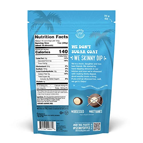 SkinnyDipped Snack Attack Minis Almond Variety Pack, Healthy Snack, Plant Protein, Gluten Free, 0.46 oz Mini Bags, Pack of 25