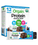 Orgain Organic Vegan Protein Bars, Peanut Butter - 10g Plant Based Protein, Gluten Free Snack Bar, Low Sugar, Dairy Free, Soy Free, Lactose Free, Non GMO, 1.41 Oz (12 Count)