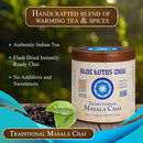 Blue Lotus Chai - Traditional Masala Chai - Makes 100 Cups - 3 Ounce Masala Spiced Chai Powder with Organic Spices - Instant Indian Tea No Steeping - No Gluten