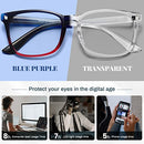 livho 2 Pack Blue Light Blocking Glasses, Computer Reading/Gaming/TV/Phones Glasses for Women Men,Anti Eyestrain & UV Glare (*B1 Light Blcak+Clear, Clear)