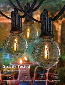 Outdoor String Lights 25 Feet G40 Globe LED Patio Lights with 13 Edison Plastic Bulbs(1 Spare), Waterproof Connectable Hanging Christmas Lights for Backyard Porch Balcony Party Xmas Decor, Black
