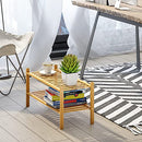 BMOSU 2-Tier Bamboo Shoe Rack Premium Stackable Shoe Shelf Storage Organizer for Hallway Closet Living Room Entryway Organizer (Natural Bamboo)