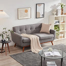 Kingfun Tbfit 65" W Loveseat Sofa, Mid Century Modern Decor Love Seat Couches for Living Room, Button Tufted Upholstered Love Seats Furniture, Solid and Easy to Install Small Couch for Bedroom, Grey…