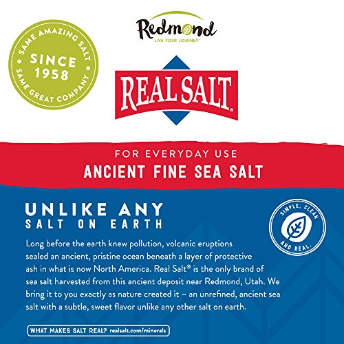 REDMOND Real Sea Salt - Natural Unrefined Gluten Free Fine, 26 Ounce Pouch (1 Pack) (Shipping Only)