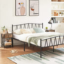 VECELO Modern Versatile Nightstands X-Design Side End Table Night Stand Storage Shelf with Bin Drawer for Living Room Bedroom, Set of 2 (Brown)