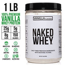Naked WHEY 5LB 100% Grass Fed Unflavored Whey Protein Powder - US Farms, Only 1 Ingredient, Undenatured - No GMO, Soy or Gluten - No Preservatives - Promote Muscle Growth and Recovery - 76 Servings