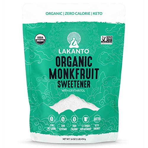 Lakanto Classic Monk Fruit Sweetener with Erythritol - White Sugar Substitute, Zero Calorie, Keto Diet Friendly, Zero Net Carbs, Baking, Extract, Sugar Replacement (Classic White - 3 lb)