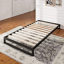 ZINUS Trisha Metal Platforma Bed Frame with Headboard, Wood Slat Support, No Box Spring Needed, Easy Assembly, Queen,Black