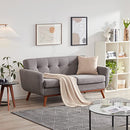 Kingfun Tbfit 65" W Loveseat Sofa, Mid Century Modern Decor Love Seat Couches for Living Room, Button Tufted Upholstered Love Seats Furniture, Solid and Easy to Install Small Couch for Bedroom, Grey…