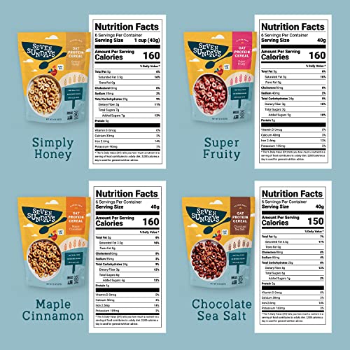 Upcycled Oat Protein Cereal by Seven Sundays – Maple Cinnamon 3-Pack | High Protein and Low Sugar Breakfast Cereal | Gluten Free, Vegan, Kosher, Non-GMO