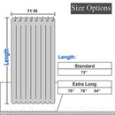 Hotel Style Cotton Shower Curtain with Snap-in Fabric Liner, Mesh Window Top, Honeycomb Waffle Weave Cotton Blend Fabric, Washable, White, 72x72 Inches