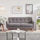 Kingfun Tbfit 65" W Loveseat Sofa, Mid Century Modern Decor Love Seat Couches for Living Room, Button Tufted Upholstered Love Seats Furniture, Solid and Easy to Install Small Couch for Bedroom, Grey…