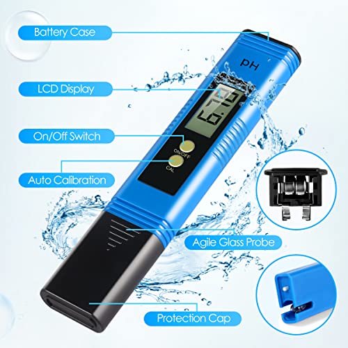 PH Meter, 0.01 High Accuracy Pocket Size with 0-14 PH Testing Range PH Tester, Digital PH Meter for Drinking Water
