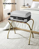 SONGMICS Luggage Rack, Pack of 2, Luggage Racks for Guest Room, Suitcase Stand, Steel Frame, Foldable, for Bedroom, Black URLR64B-2