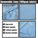 Hotel Style Cotton Shower Curtain with Snap-in Fabric Liner, Mesh Window Top, Honeycomb Waffle Weave Cotton Blend Fabric, Washable, White, 72x72 Inches