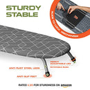 XABITAT Table Top Ironing Board W/Wall Mount | D-Crease | Portable Space Saving Mini Laundry Room| Foldable Small Ironing Board with Iron Holder | Grey