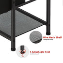 LAKEMID Nightstands Set of 2 with Charging Station and Drawer, End Table Bedside Table with 20 Colors LED Light Strip and 2 Layers Shelf for Bedroom Living Room Sofa (Rustic Brown)